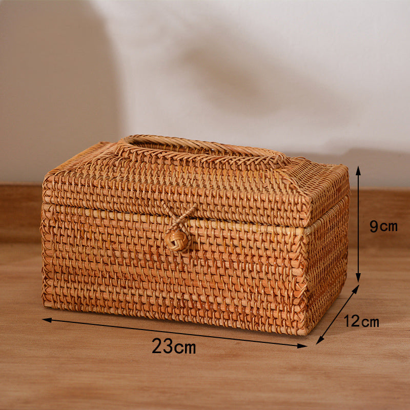 Zenyara Handmade Rattan Weaving Desktop Storage Box