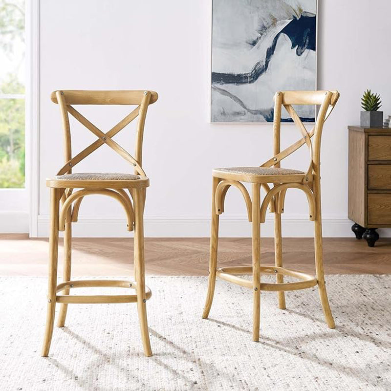 Zenyara natural wooden high stool