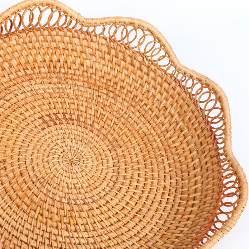 Zenyara Rattan Weaving Creative Fruit Plate, Storage Box