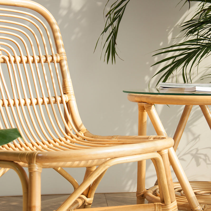 Zenyara Handmade Modern Simple Armless Rattan Chair