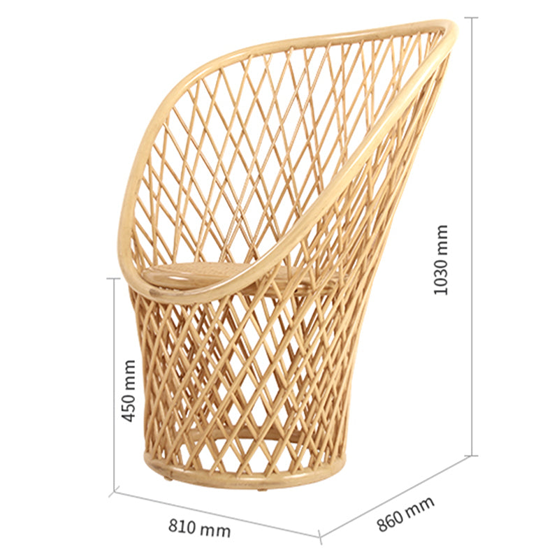 Zenyara Rattan Chair, Unique in Design, Fashionable and Minimalist, With a Backrest