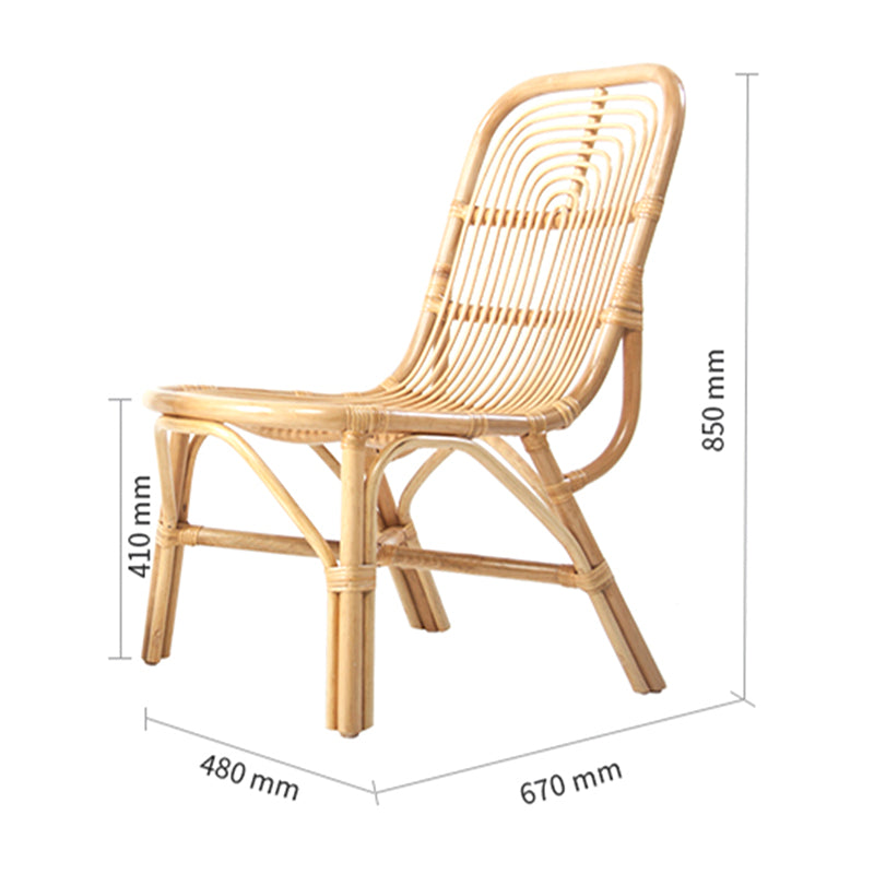 Zenyara Handmade Modern Simple Armless Rattan Chair