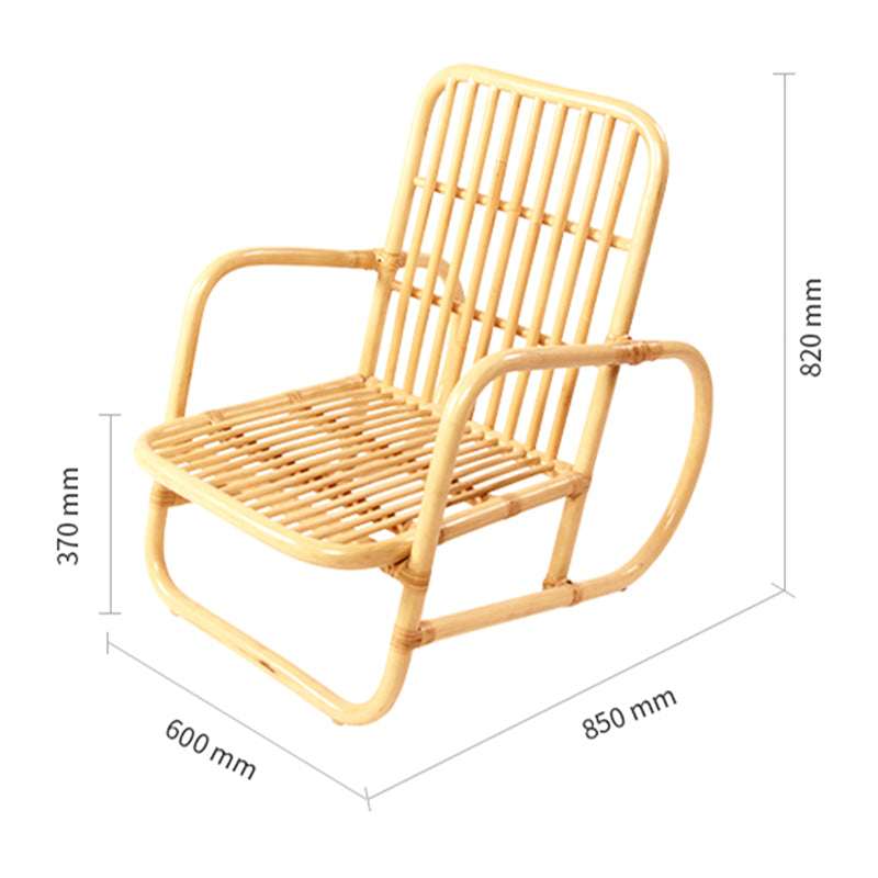 Zenyara Rattan Chair, Single Person Rattan Chair With Backrest