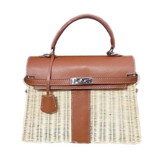 Zenyara Rattan Weaving Classic Handbag