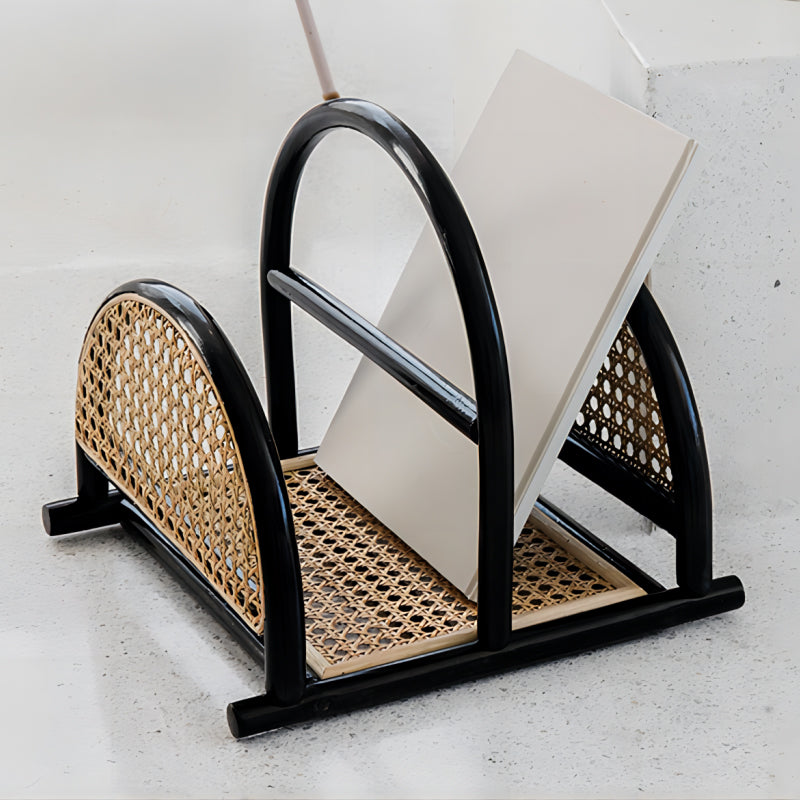 Zenyara Rattan Magazine Shelf Creative Bookshelf