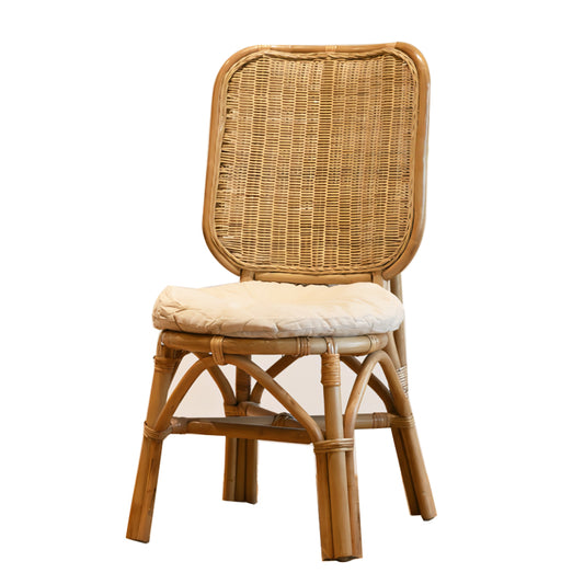 Zenyara Rattan Woven Bamboo Chair, Old-fashioned Single Chair