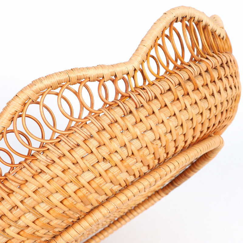 Zenyara Rattan Weaving Creative Fruit Plate, Storage Box