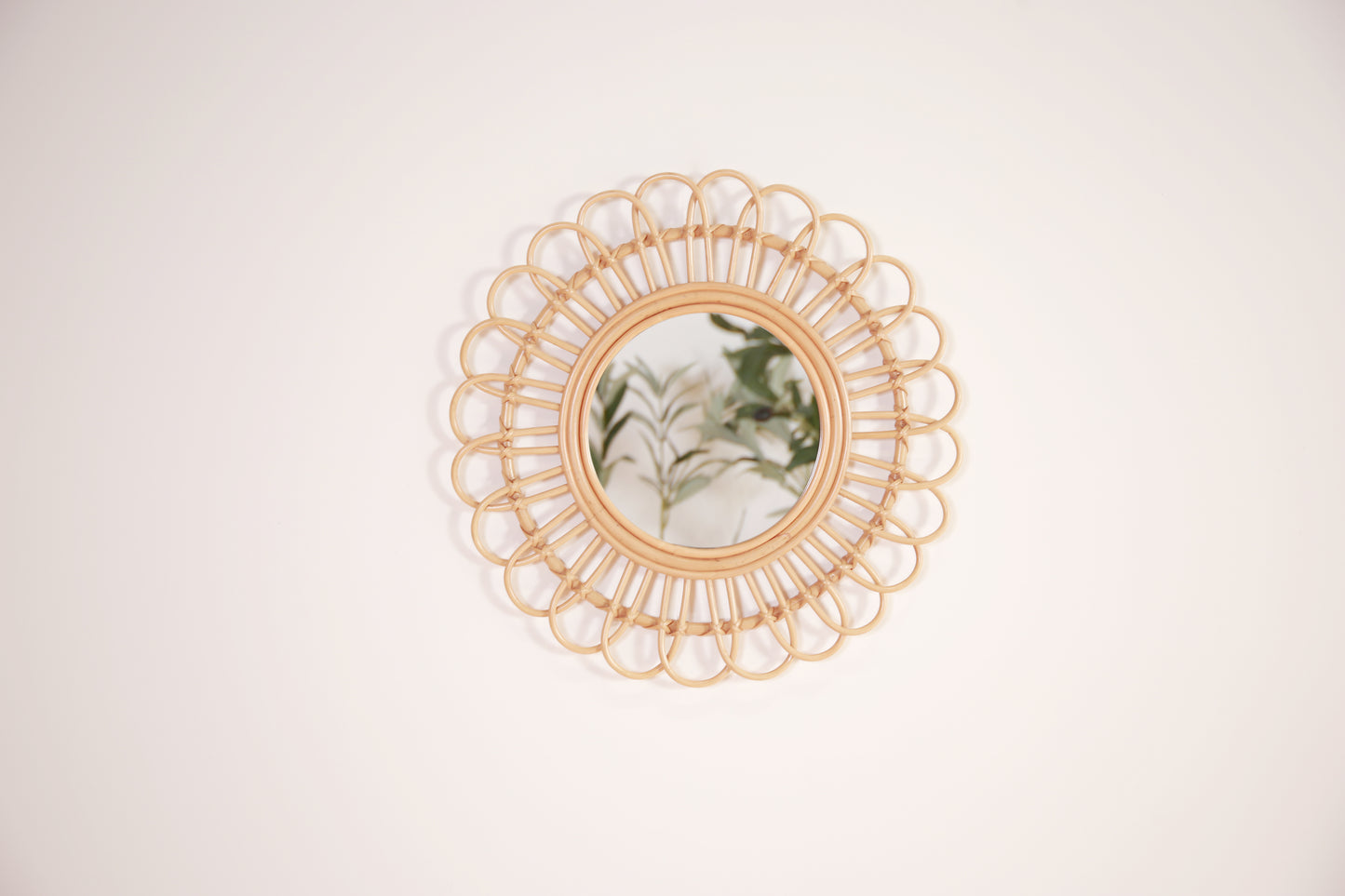 Zenyara Petal SShaped Rattan Mirror